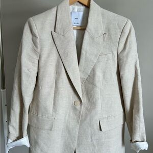 Mango Houndstooth Beige Blazer
